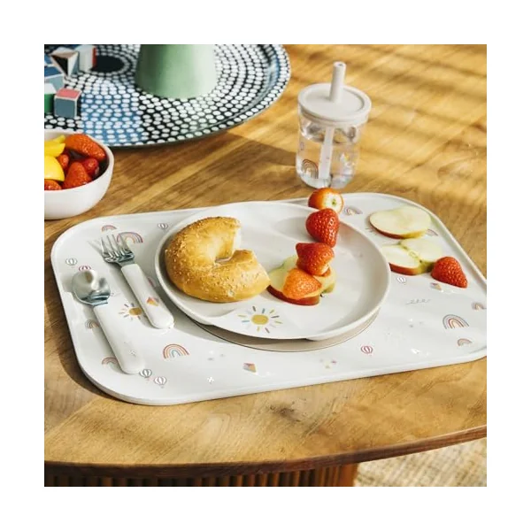 Mepal Placemat Mio, Non-slip Circle keeps Items in place, Easy to clean, Non-slip Circle can be removed, Sturdy, can also be used as a Tray, Dishwasher Safe, Forest Friends