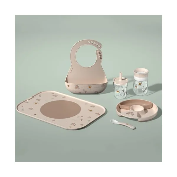 Mepal Placemat Mio, Non-slip Circle keeps Items in place, Easy to clean, Non-slip Circle can be removed, Sturdy, can also be used as a Tray, Dishwasher Safe, Forest Friends