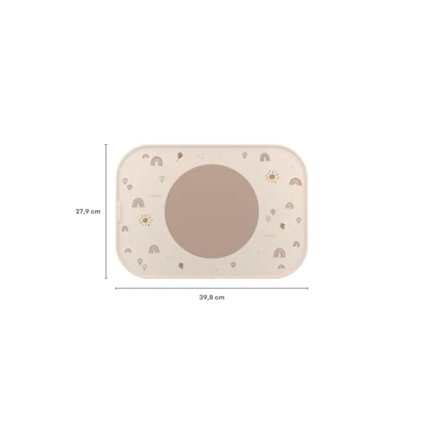 Mepal Placemat Mio, Non-slip Circle keeps Items in place, Easy to clean, Non-slip Circle can be removed, Sturdy, can also be used as a Tray, Dishwasher Safe, Sunshine and Rainbow
