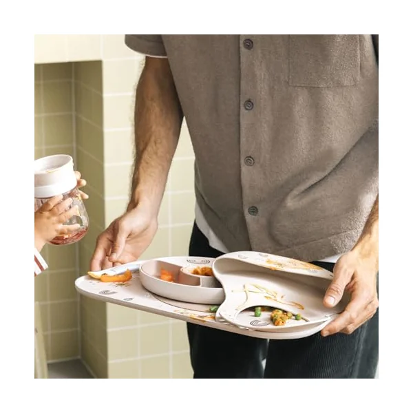 Mepal Placemat Mio, Non-slip Circle keeps Items in place, Easy to clean, Non-slip Circle can be removed, Sturdy, can also be used as a Tray, Dishwasher Safe, Sunshine and Rainbow