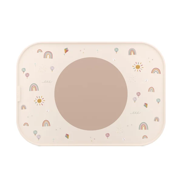 Mepal Placemat Mio, Non-slip Circle keeps Items in place, Easy to clean, Non-slip Circle can be removed, Sturdy, can also be used as a Tray, Dishwasher Safe, Sunshine and Rainbow