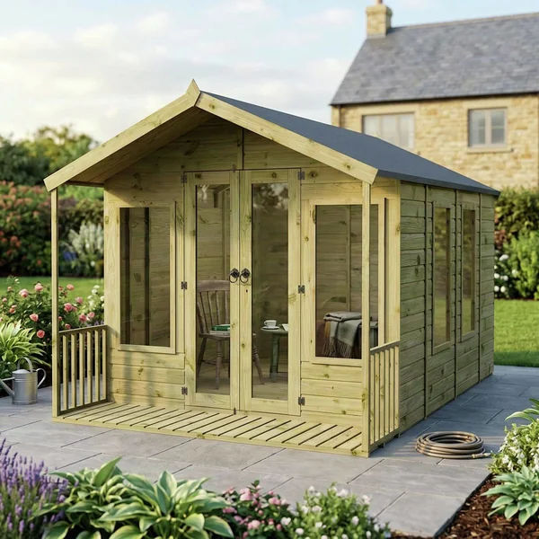 Mercia Wooden 12 x 8ft Premium Wessex Summerhouse