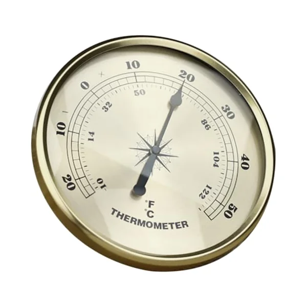 Metal Lightweight and Compact Temperature Gauge with Fahrenheit Display Suitable for Laboratory and Baby Room Use Indoor and Outdoor Measurement Tool