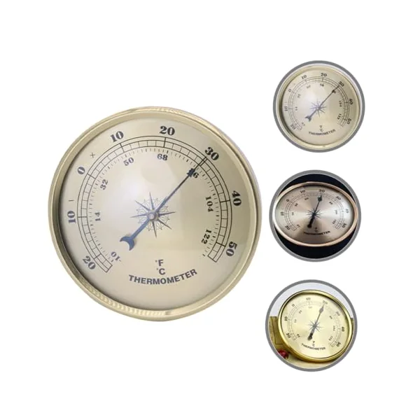 Metal Lightweight and Compact Temperature Gauge with Fahrenheit Display Suitable for Laboratory and Baby Room Use Indoor and Outdoor Measurement Tool