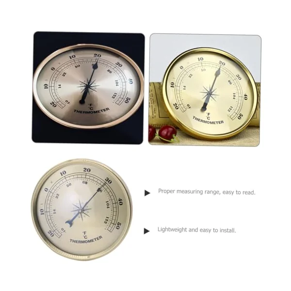 Metal Lightweight and Compact Temperature Gauge with Fahrenheit Display Suitable for Laboratory and Baby Room Use Indoor and Outdoor Measurement Tool