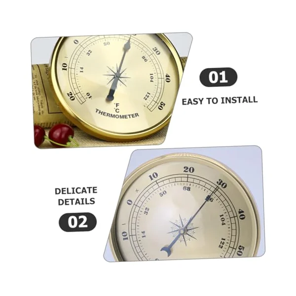 Metal Lightweight and Compact Temperature Gauge with Fahrenheit Display Suitable for Laboratory and Baby Room Use Indoor and Outdoor Measurement Tool