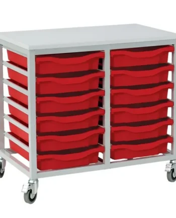 Metal Tray Storage Unit - 12 shallow trays