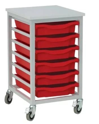 Metal Tray Storage Unit - 6 shallow trays