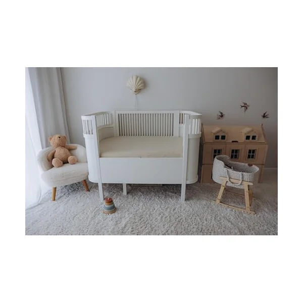 MHG Living Cot Bed Sheets, 100% Cotton Muslin, Soft & Breathable, 2 Pack,Fitted Cot Bed Sheet,Girls,Boys,Crib sheet & cot bed fitted sheets 140x70cm, Muslin Cot Bed Sheets,Mattress Sheet | Olive,Ecru