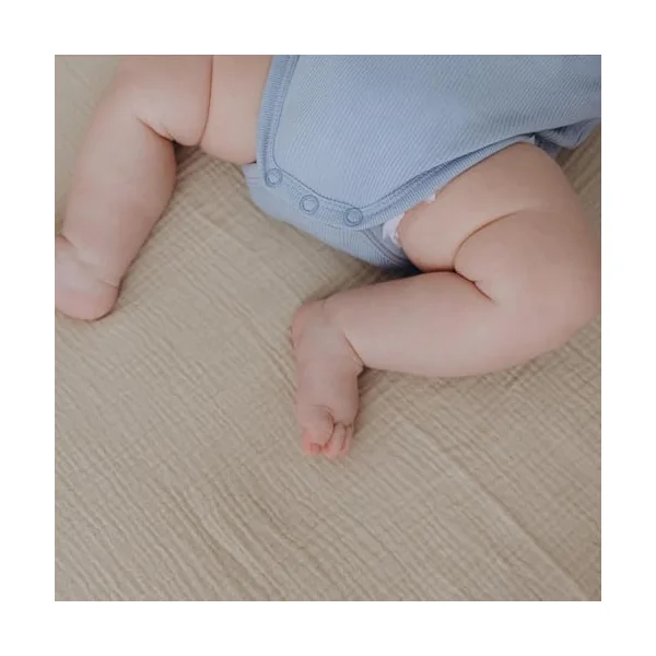MHG Living Cot Bed Sheets, 100% Cotton Muslin, Soft & Breathable, 2 Pack,Fitted Cot Bed Sheet,Girls,Boys,Crib sheet & cot bed fitted sheets 140x70cm, Muslin Cot Bed Sheets,Mattress Sheet | Olive,Ecru