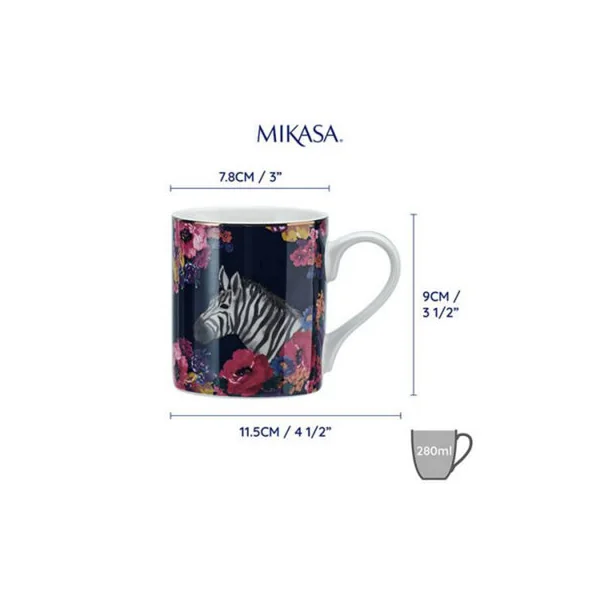 Mikasa Wild At Heart Zebra Print 280ml Mug