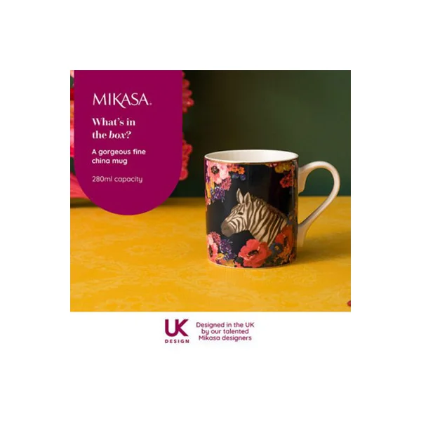 Mikasa Wild At Heart Zebra Print 280ml Mug
