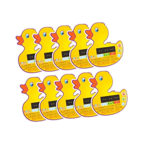 Milisten 10pcs Duck Shaped Bath Thermometers with Digital Lcd Display Lightweight Plastic Baby Water Temperature Cards for Newborns Toddlers Bath Time and Traveling