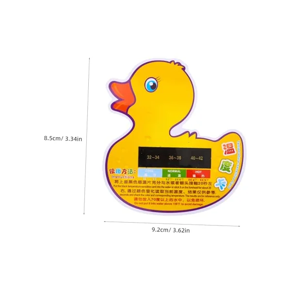 Milisten 10pcs Duck Shaped Bath Thermometers with Digital Lcd Display Lightweight Plastic Baby Water Temperature Cards for Newborns Toddlers Bath Time and Traveling