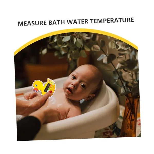 Milisten 10pcs Duck Shaped Bath Thermometers with Digital Lcd Display Lightweight Plastic Baby Water Temperature Cards for Newborns Toddlers Bath Time and Traveling