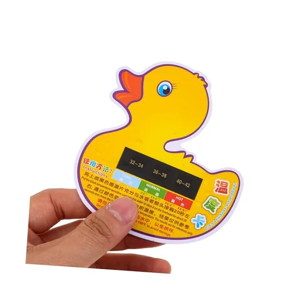 Milisten 10pcs Duck Shaped Bath Thermometers with Digital Lcd Display Lightweight Plastic Baby Water Temperature Cards for Newborns Toddlers Bath Time and Traveling