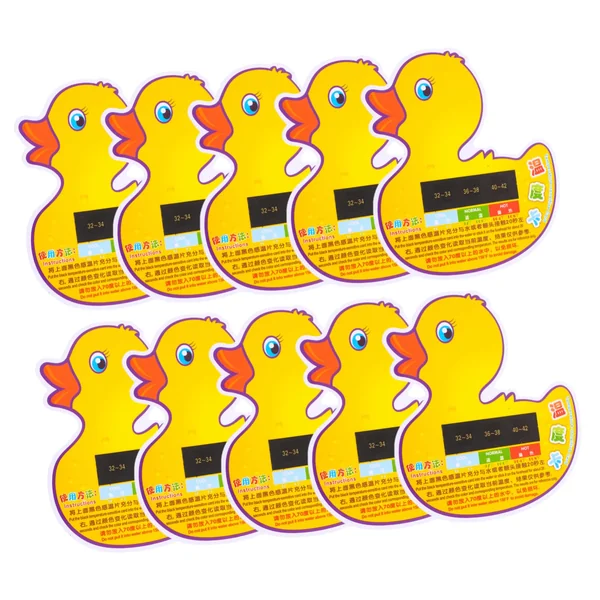Milisten 10pcs Duck Shaped Bath Thermometers with Digital Lcd Display Lightweight Plastic Baby Water Temperature Cards for Newborns Toddlers Bath Time and Traveling