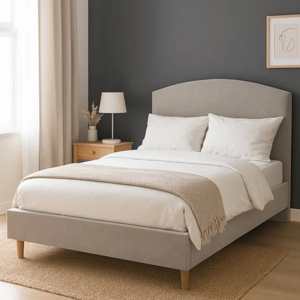 Millbrook Archer Double Fabric Bed Frame-Natural