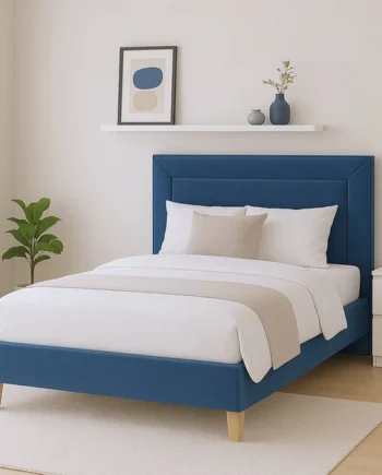 Millbrook Border Double Fabric Bed Frame - Blue