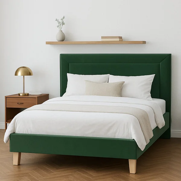 Millbrook Border Double Fabric Bed Frame - Green