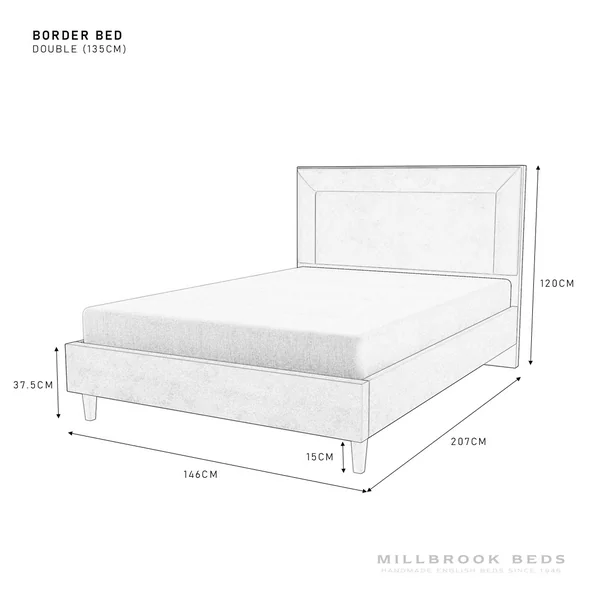 Millbrook Border Double Fabric Bed Frame - Green