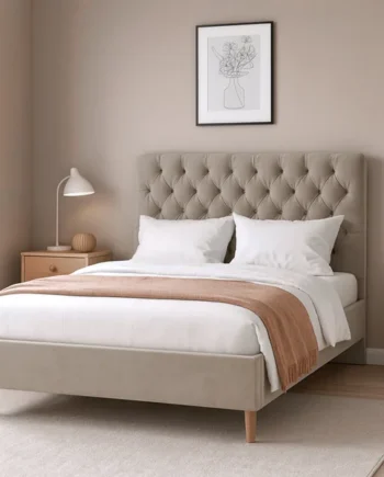 Millbrook Chester Double Velvet Bed Frame - Natural
