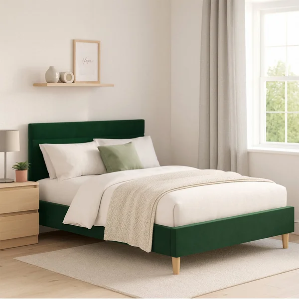 Millbrook Miller Double Fabric Bed Frame - Green