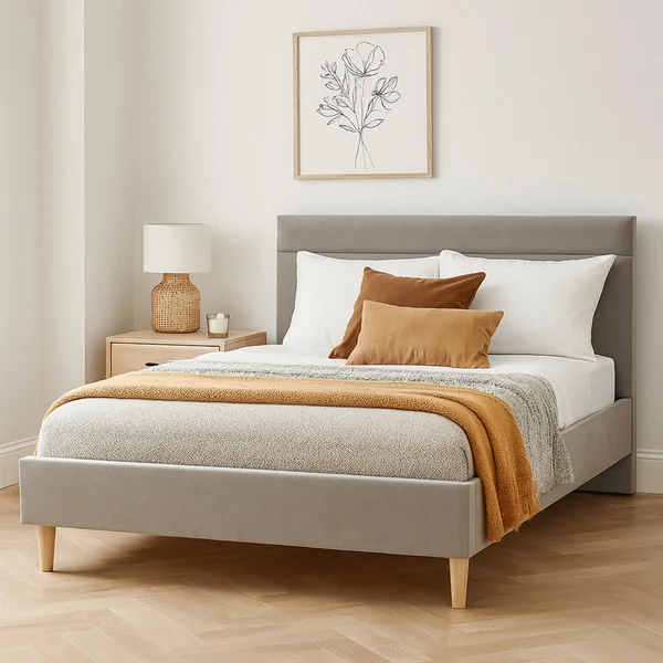 Millbrook Miller Double Velvet Bed Frame - Natural