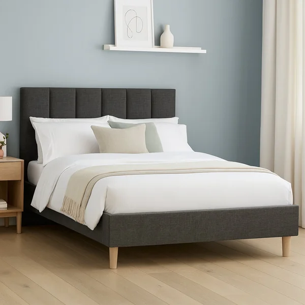Millbrook Piper Double Fabric Bed Frame - Charcoal