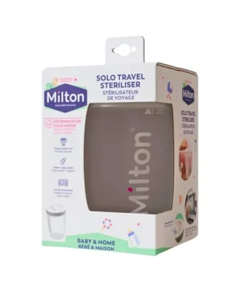 Milton Solo Travel Steriliser, 2 in 1 Microwave & Cold Water Sterilisation | 2 in 1 Microwave and Cold Water 24 hour Sterilisation, Fits in all Microwaves, Ideal for Travel and On the Go, BPA Free