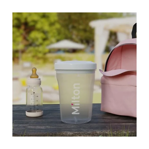 Milton Solo Travel Steriliser, 2 in 1 Microwave & Cold Water Sterilisation | 2 in 1 Microwave and Cold Water 24 hour Sterilisation, Fits in all Microwaves, Ideal for Travel and On the Go, BPA Free