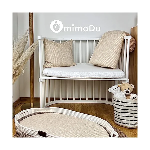 mimaDu Organic Baby Duvet Cover 100 x 135 cm, Pillow case 60x40 cm, Children's Bed Linen 100 x 135 cm, Children's Quilt Cover 100 x 135 cm Cotton, GOTS and Oeko-Tex 100 Certified (Sandset)