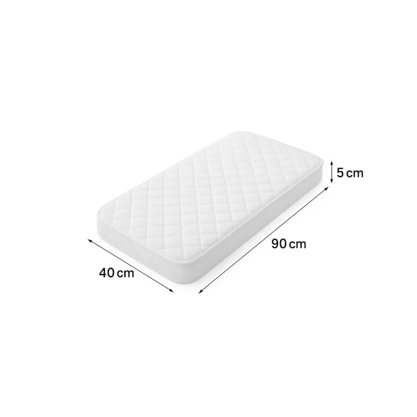 Mini Cot Bed 90 x 40 cm – Breathable Foam for Cribs & Moses Baskets – Hypoallergenic Support, Quilted Washable Cover – Newborn Baby Sleep Surface – UK Made