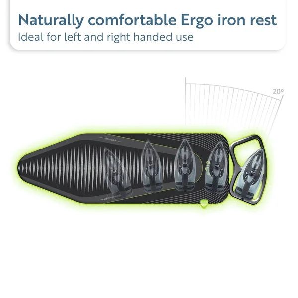 Minky 122 x 38cm Ergo Prozone Ironing Board – Metallic