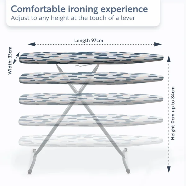 Minky CompactPro 97 x 33cm Ironing Board - Slate Grey