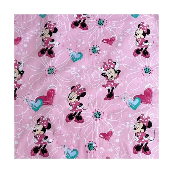 Minnie Mouse Baby Duvet Cover 100x135 + Pillowcase 40x60 100% Cotton Disney | Reversible baby bedding | Natural cotton soft breathable | Official Disney | Girls age 0-3 | Cot size | Gift | Gift idea