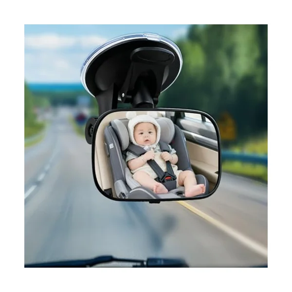 Mirror for Kids in Car Automotive Curved Glass | 360 Degree Rotatio Kids Car Seat Mirror Rear Facing for Family Automotive SUV Backseat Travel Observation