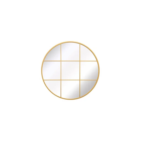 MirrorOutlet - The Circulus - Gold Metal Frame Round Garden Wall Mirror 39" x 39" (100 x 100 cm)