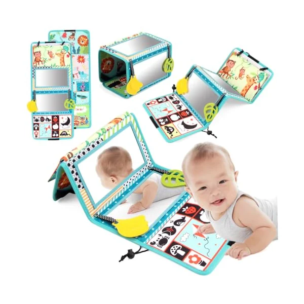 Mirrors, Tummy Time Mirror 1Pk with Teether, Foldable, 10in