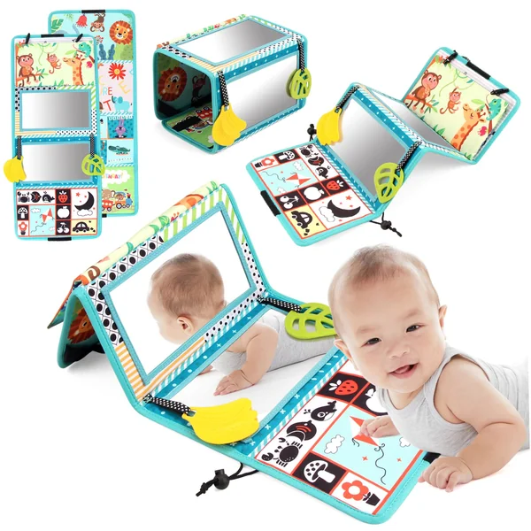 Mirrors, Tummy Time Mirror 1Pk with Teether, Foldable, 10in