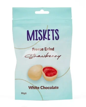 Miskets White Chocolate Coated Freeze Dried Strawberry 80g