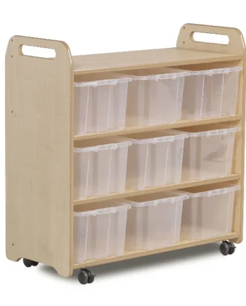 Mobile 3 Shelf Storage with Mirror Back