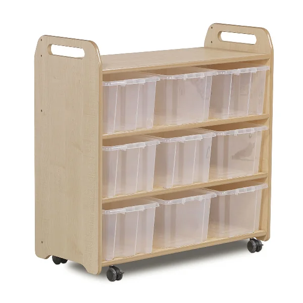 Mobile 3 Shelf Storage with Mirror Back