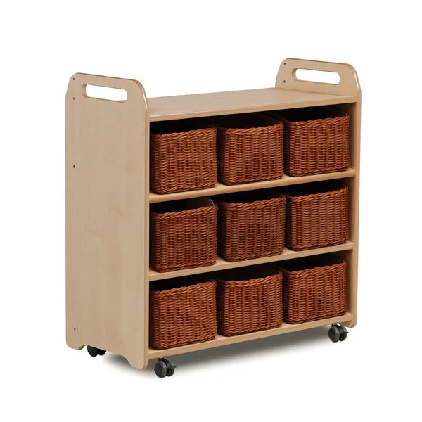 Mobile 3 Shelf Storage with Mirror Back