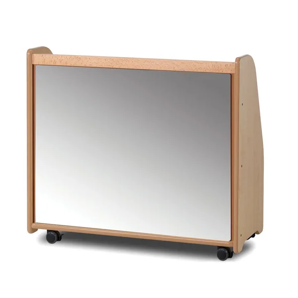 Mobile Shelf Unit With Mirror Back