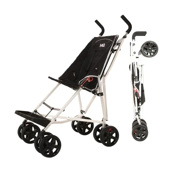 MobiQuip XL Disability Pushchair, Black - Special Needs Stroller for Older Children up to 50kg - Lightweight Folding Aluminium Frame - Adjustable Footplate & 5-Point Harness - Smooth & Portable