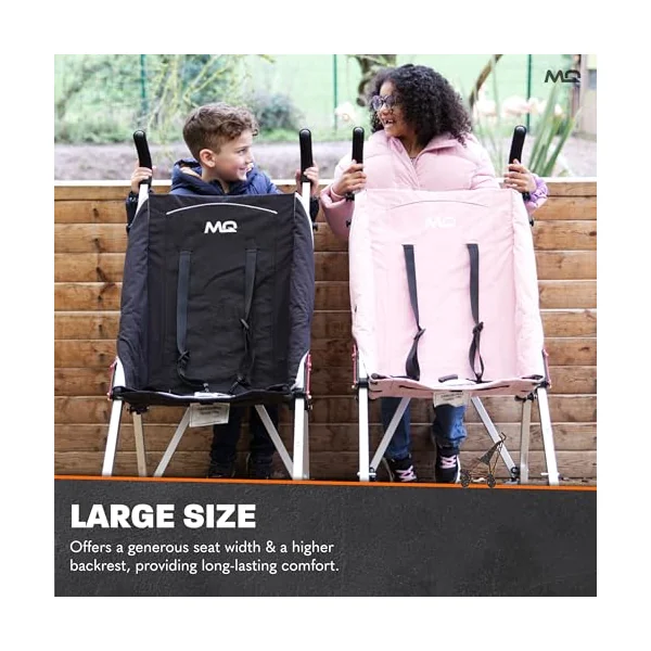 MobiQuip XL Disability Pushchair, Black - Special Needs Stroller for Older Children up to 50kg - Lightweight Folding Aluminium Frame - Adjustable Footplate & 5-Point Harness - Smooth & Portable