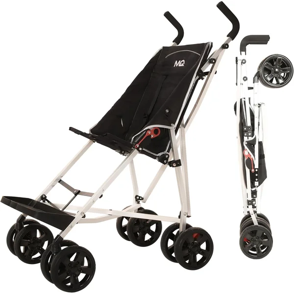 MobiQuip XL Disability Pushchair, Black - Special Needs Stroller for Older Children up to 50kg - Lightweight Folding Aluminium Frame - Adjustable Footplate & 5-Point Harness - Smooth & Portable