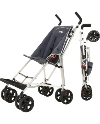 MobiQuip XL Disability Pushchair, Blue - Special Needs Stroller for Older Children up to 50kg - Lightweight Folding Aluminium Frame - Adjustable Footplate & 5-Point Harness - Smooth & Portable