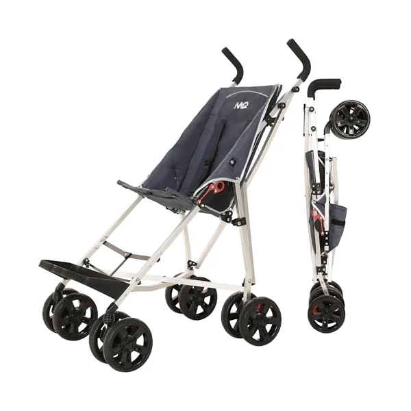 MobiQuip XL Disability Pushchair, Blue - Special Needs Stroller for Older Children up to 50kg - Lightweight Folding Aluminium Frame - Adjustable Footplate & 5-Point Harness - Smooth & Portable